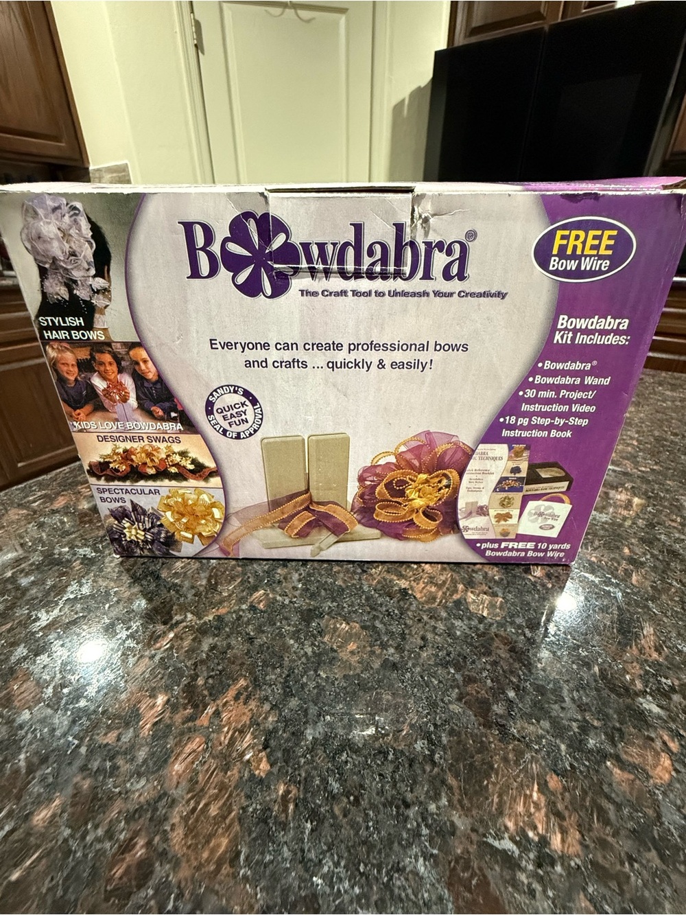 NEW OPEN BOX Bowdabra Bow Maker and Craft Tool W/ VHS Tape Instruction Book
